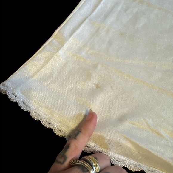 Vintage Ivory Chemise Nylon Lace Nightgown Top Size S/M - Picture 5 of 5